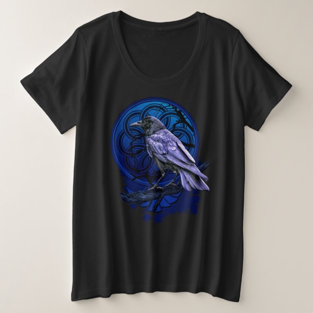 Camiseta Huginn the Raven Midnight Nordic Tidings (Frente do Design)