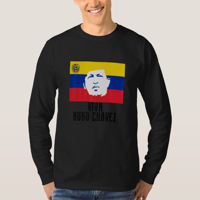 Camiseta Hugo Chávez, Ao Vivo, Enfrenta-Se Na Bandeira (Frente)