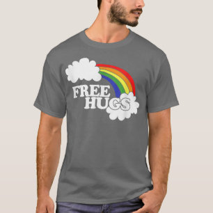 Camiseta Hugs Gratuitos Hugger Arco-Íris Retroativo T 80s 8