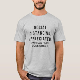 Camiseta Hugs virtuais distantes sociais masculinos