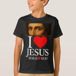 Camiseta Hugvyn Eu Amo Jesus Eu Coração Jesus Fé Americano