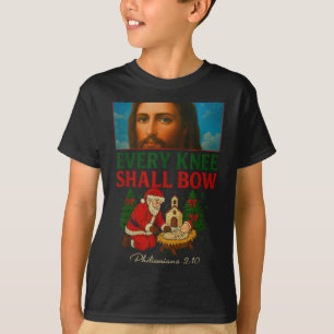 Camiseta Hugvyn Todo Joelho Se Dobrará Santa Jesus Nativida