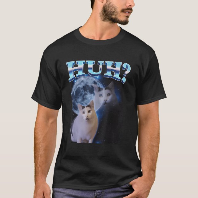 Camiseta Huh Funny Dank Cat Meme Ugly Gifts Bons Ahh Cats (Frente)