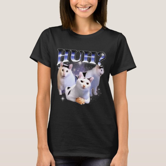 Camiseta Huh Funny Dank Cat Stud Oddly Bootleg Specific Dan (Frente)
