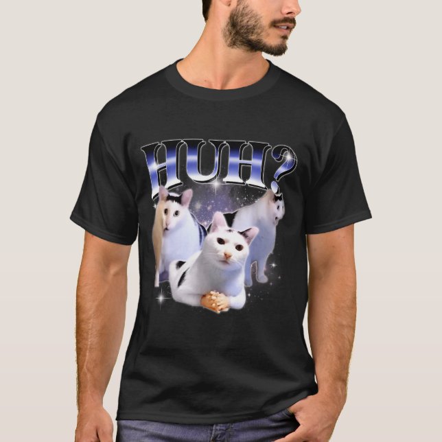 Camiseta Huh Funny Dank Cat Stud Oddly Bootleg Specific Dan (Frente)
