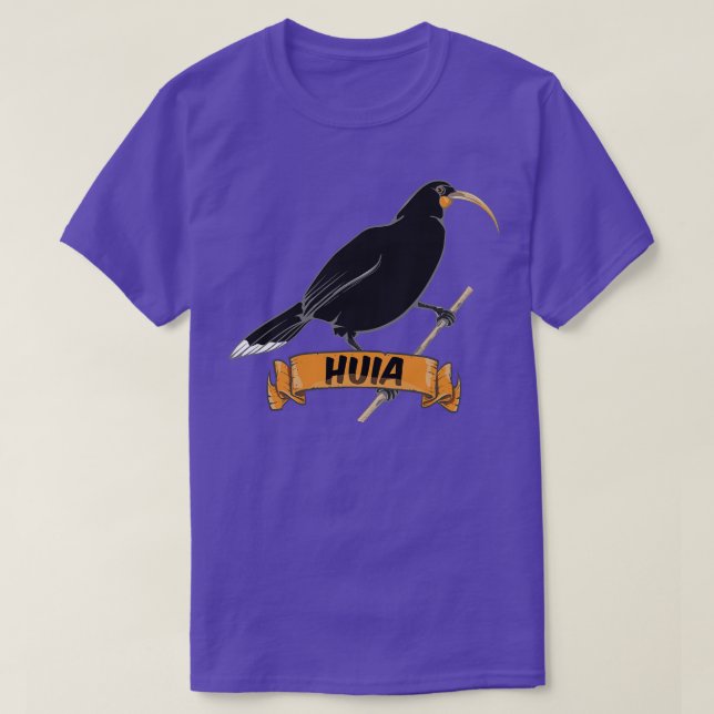Camiseta Huia Extinct - Pássaro da Nova Zelândia (Frente do Design)