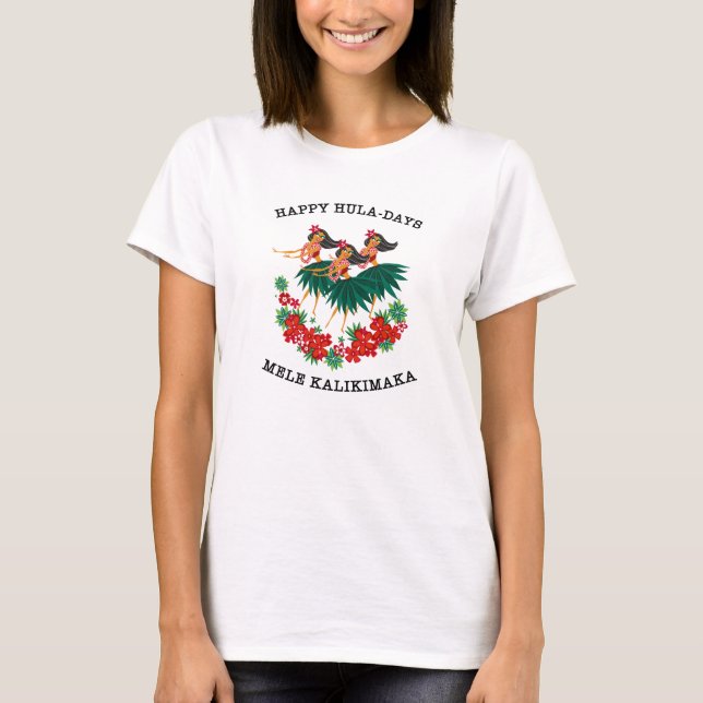 Camiseta Hula Holiday Hawaiian Hula Girls (Frente)