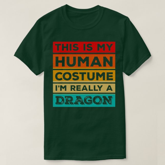 Camiseta Human Costume Dragon Fire Halloween Beast Wings 1 (Frente do Design)