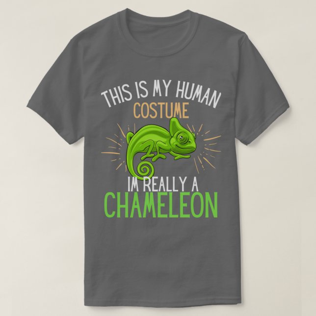 Camiseta Human Costume Im Really A Chameleon fun (Frente do Design)