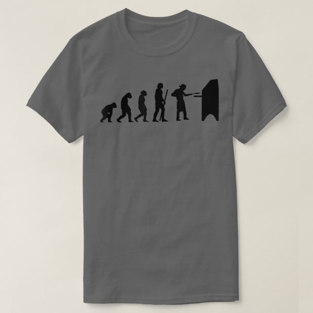 Camiseta Human Evolution Pizza Delivery Guy Eating Pizza It (Frente do Design)