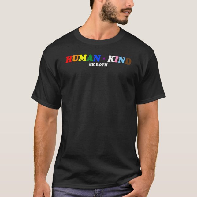 Camiseta Human Kind Be Both LGBTQ+ Pride Month (Frente)