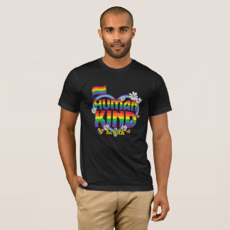 Camiseta Human Kind Be Both LGBTQ Pride Rainbow Heart Desig
