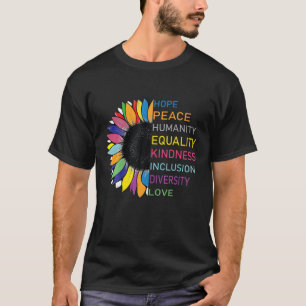 Camiseta Humanidade Igualdade de Paz Inclusão de Amor Div