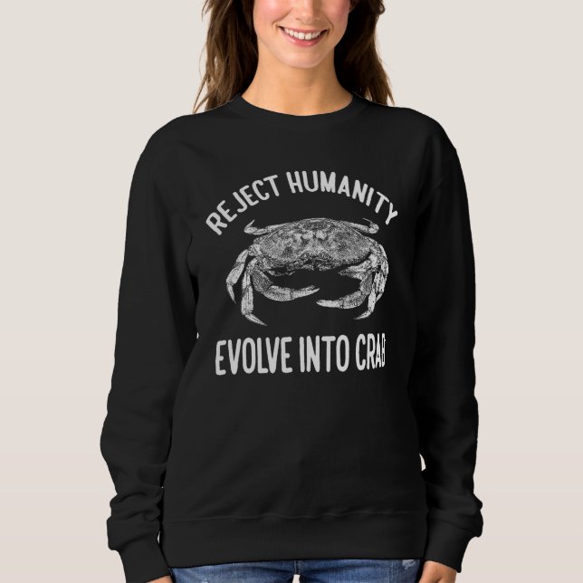 Camiseta Humanity Evolve Into Crab  Quote Vintage (Frente)