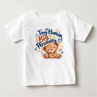 Camiseta Humano Minúsculo Grande Personalidade Urso de Pelú