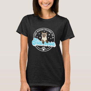 Camiseta Humano Pertence ao Dono de Gato Siamesa Mãe Sia