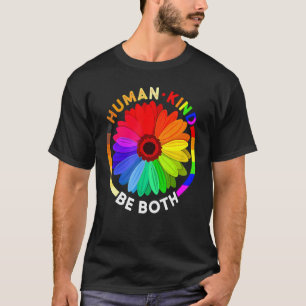 Camiseta Humano Seja Ambos Daisy Rainbow Lgbt Ally Pride M