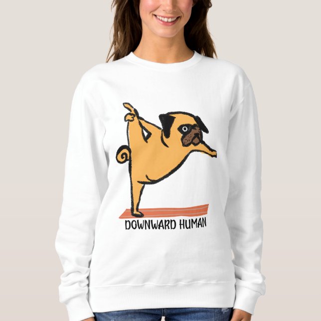 Camiseta Humano-Yoga-Cão Engraçado (Frente)