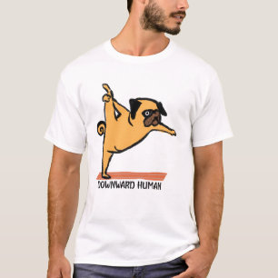 Camiseta Humano-Yoga-Cão Engraçado