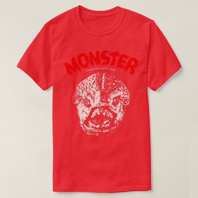 Camiseta Humanoides Monstros Do Profundo Filme De Horror (Frente do Design)