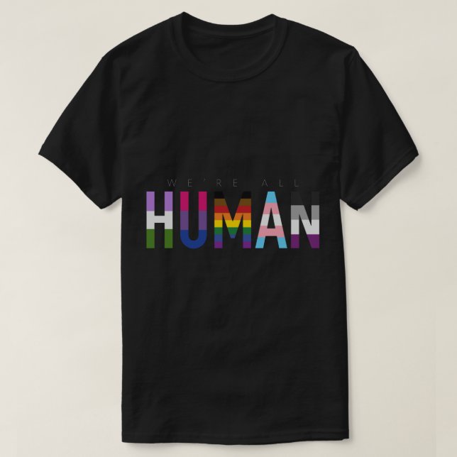 Camiseta Humanos, Vários Sinalizadores de Fila 9 (Frente do Design)