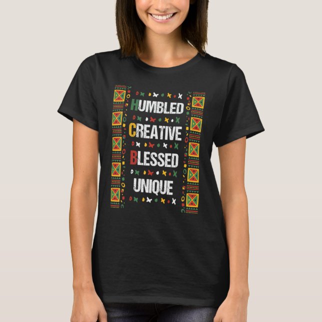 Camiseta Humbled Blessed Creative Unique HBCU Students Blac (Frente)