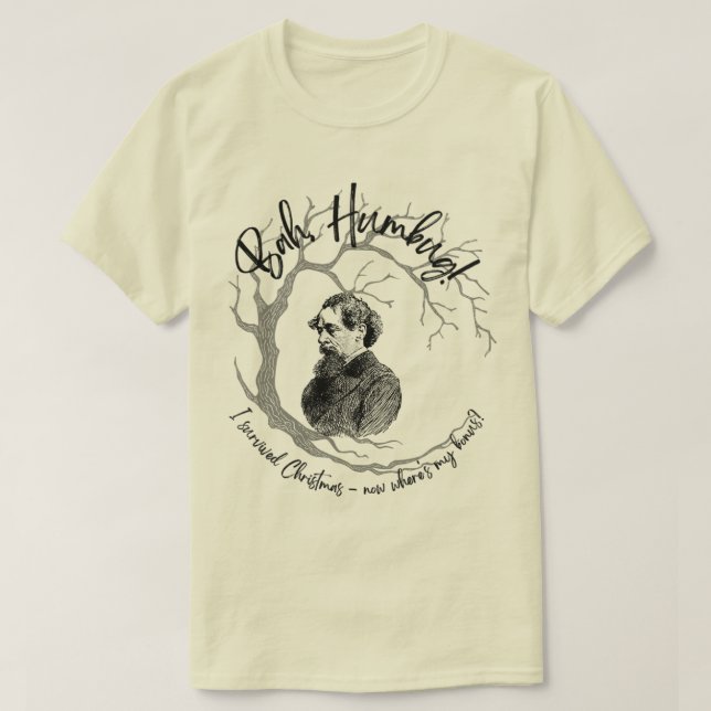 Camiseta Humbug onde está meu bônus de Natal (Frente do Design)