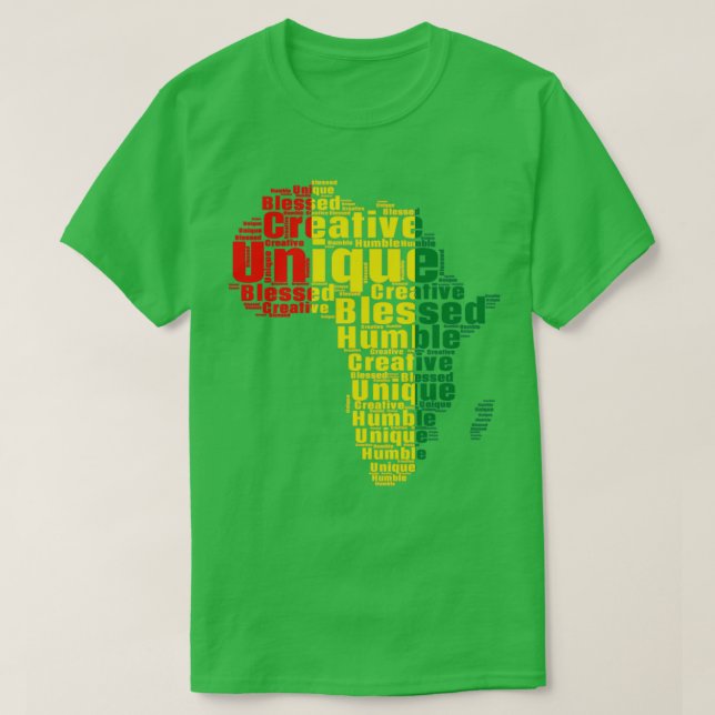 Camiseta Humilde Abençoada Criativa História Negra Única e  (Frente do Design)