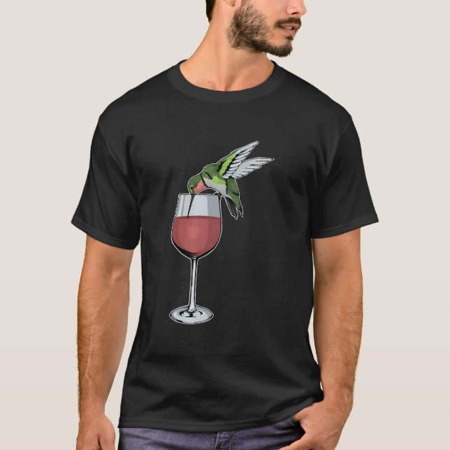 Camiseta Humingbird Wine Bird Spirit Animal Wine Hummingbi (Frente)