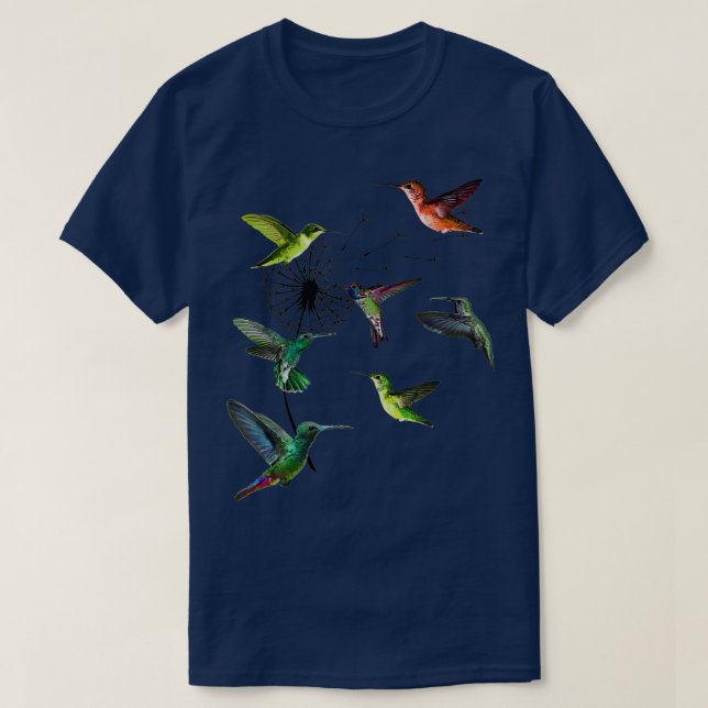 Camiseta Hummbingbird Dandelion Humminbird Hummingbird Bird (Frente do Design)
