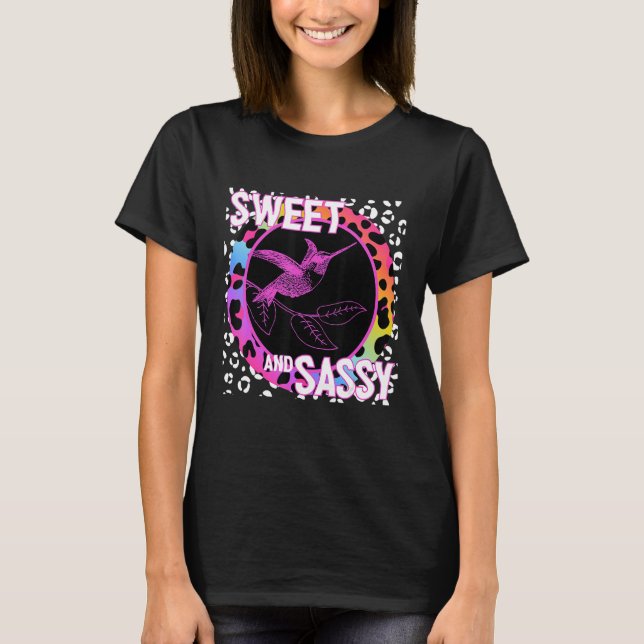 Camiseta Hummingbird 90s Nostalgia Rainbow Leopard Impressã (Frente)