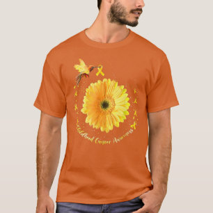 Camiseta Hummingbird Amarelo Cancer de Infância de Girassol