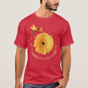 Camiseta Hummingbird Amarelo Cancer de Infância de Girassol