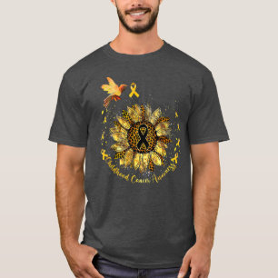 Camiseta Hummingbird Amarelo Cancer de Infância de Girassol