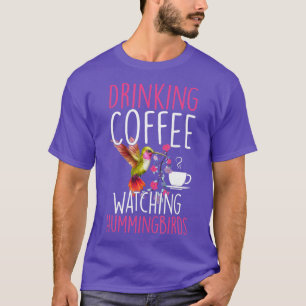 Camiseta Hummingbird Bebendo Café Assistir Hummingb