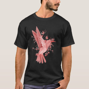 Camiseta Hummingbird Com Flor E Flor De Cereja Com B