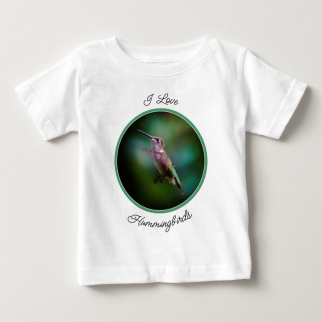 Camiseta Hummingbird com garganta de rubi - Fotografia orig (Frente)