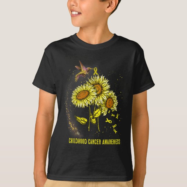 Camiseta Hummingbird Consciência do Cancer de Sunflower (Frente)