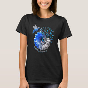 Camiseta Hummingbird Diabetes Azul de Girassol Sensibilizaç