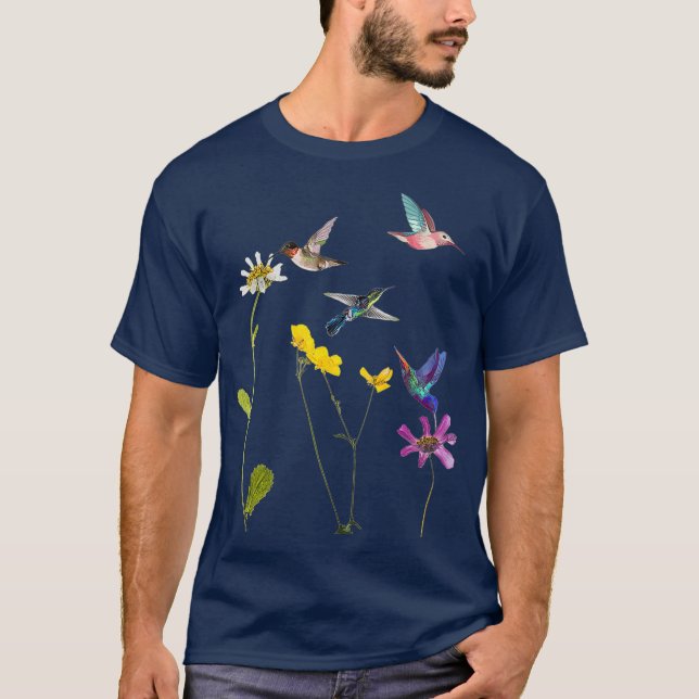 Camiseta Hummingbird e Flores (Frente)