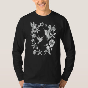 Camiseta Hummingbird e Flores Natureza Selvagem Testemunha