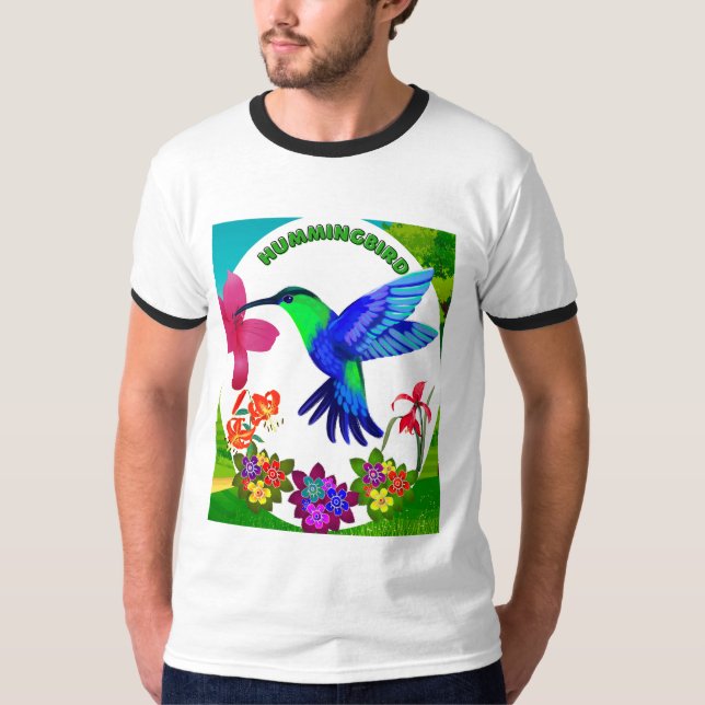 Camiseta Hummingbird em meio à beleza da natureza,Asas Sere (Frente)