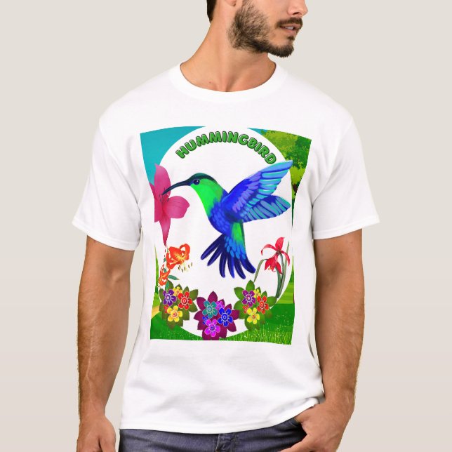Camiseta Hummingbird em meio à beleza da natureza,Asas Sere (Frente)