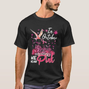 Camiseta Hummingbird Em Outubro Vestimos Cancer Rosa