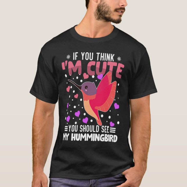 Camiseta Hummingbird Heart Valentine's Day Animal For Women (Frente)