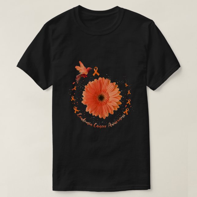 Camiseta Hummingbird Laranja Leucemia de girassol Conhecime (Frente do Design)