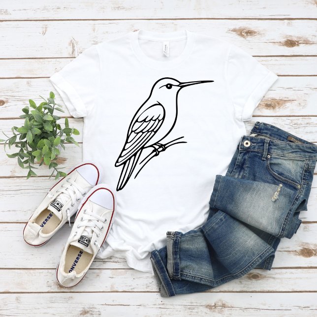 Camiseta Hummingbird Line Art – Bird Illustration (Criador carregado)