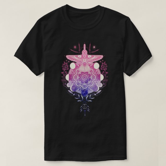 Camiseta Hummingbird Mandala (Frente do Design)