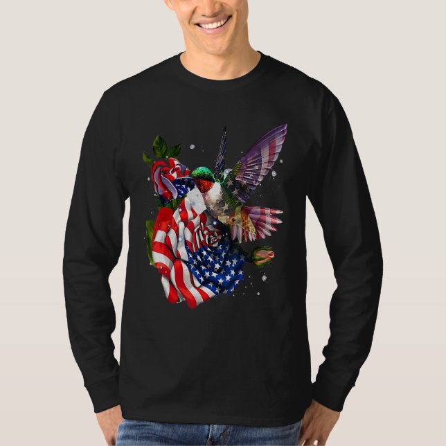 Camiseta Hummingbird Orud E Bandeira Rosa-Americana 4º De J (Frente)