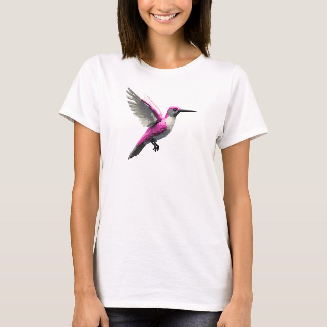 Camiseta Hummingbird Rosa Pixelado- (Frente)